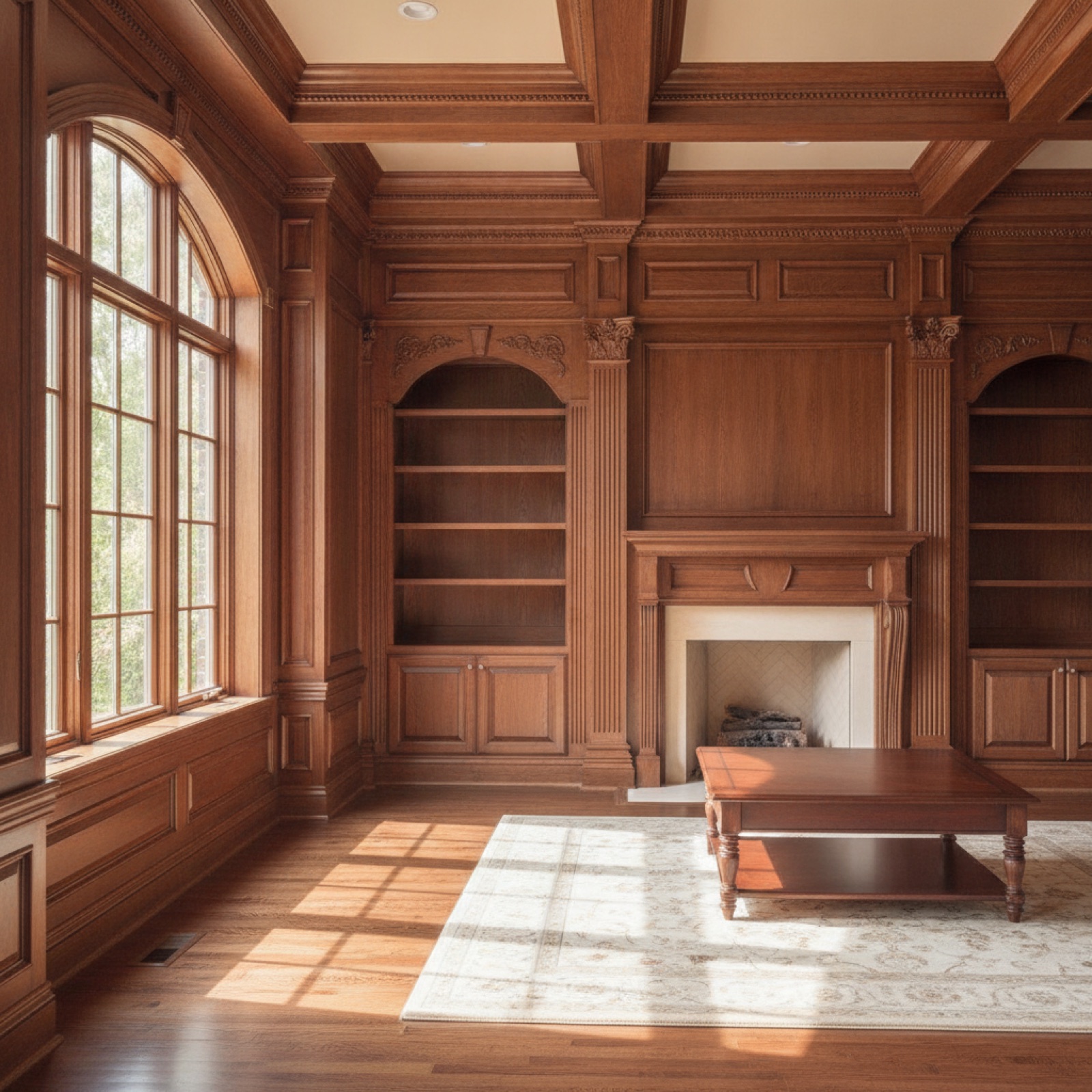 Detailed finish carpentry and trim craftsmanship