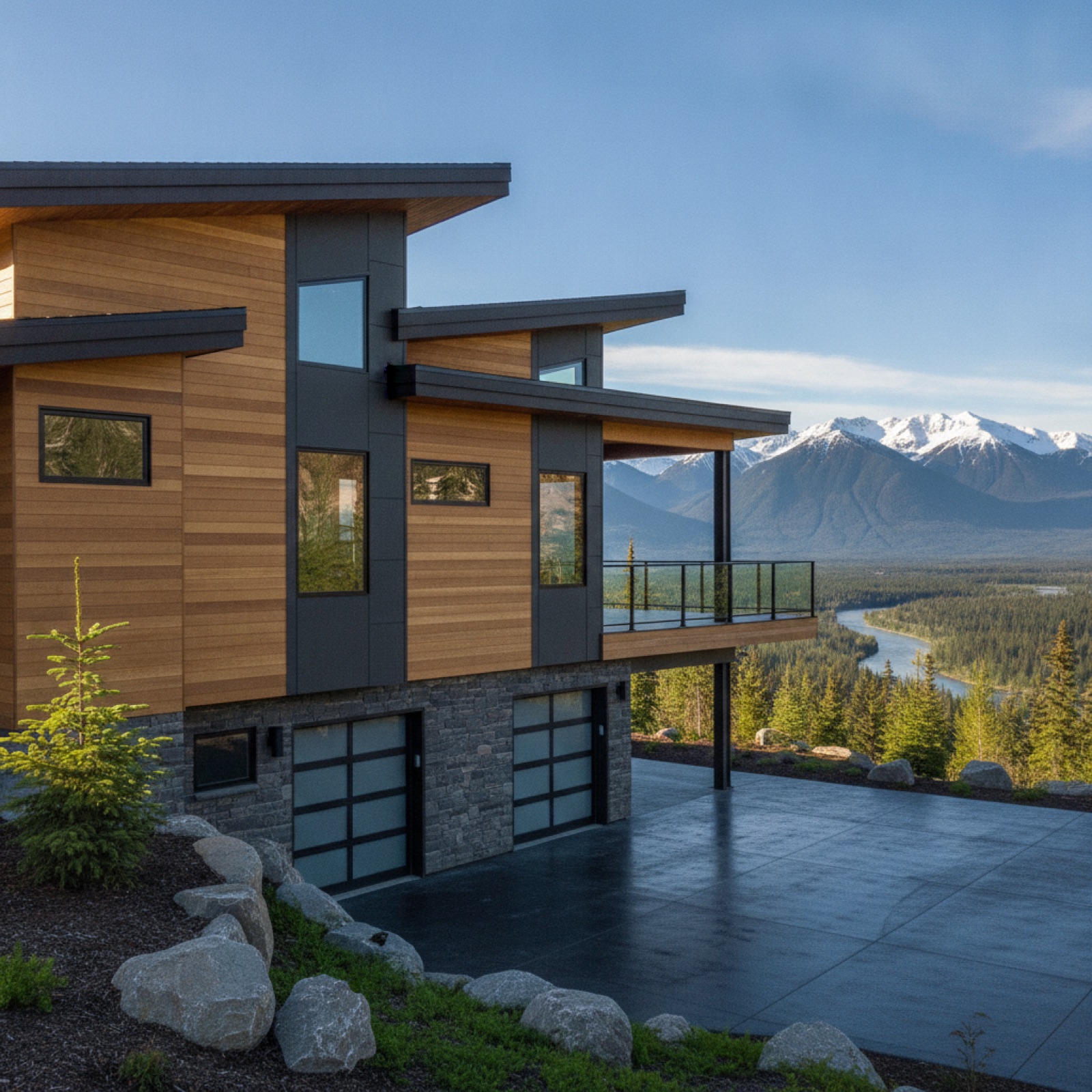 Modern Alaska home with brand new exterior siding